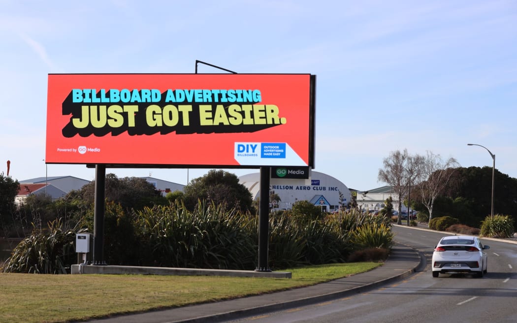 Nelson Tasman's only existing digital billboard is located outside Nelson Airport.