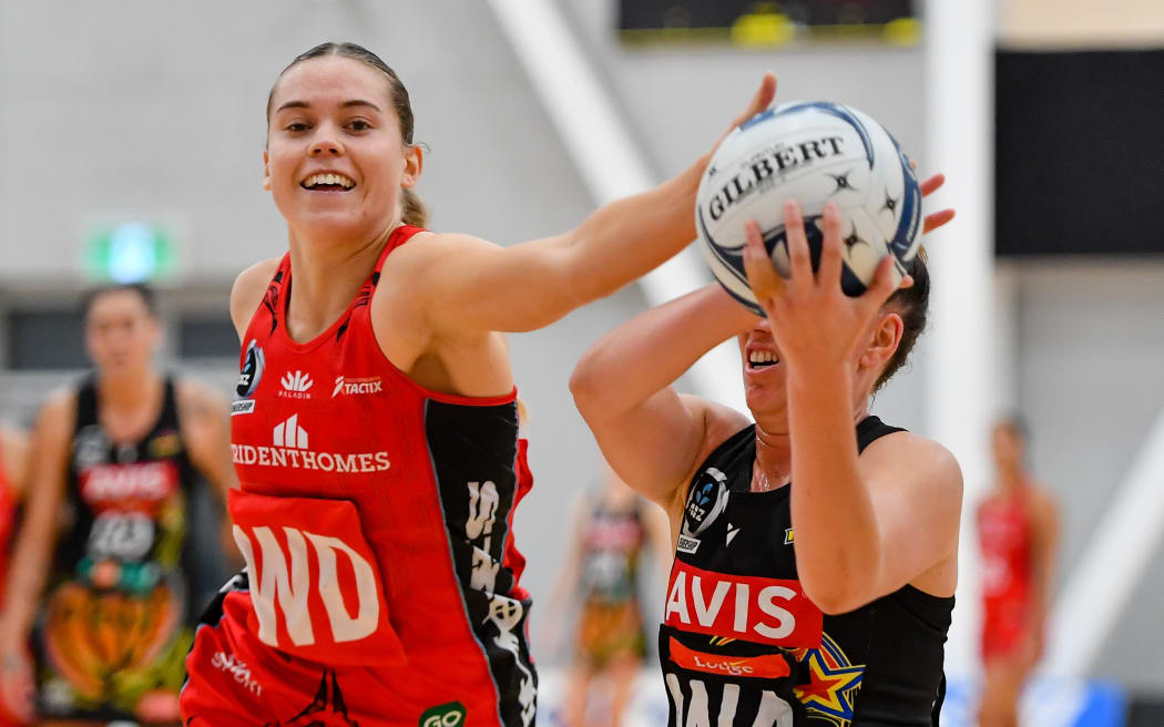 Greer Sinclair of the Tactix during the ANZ Premiership netball match, Tactix Vs Magic, Mainpower Stadium, Rangiora, New Zealand, 27th March 2023.