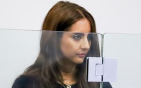 Golriz inside court.