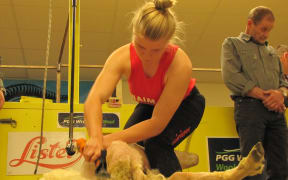 Alice Watson of Blenheim won the inaugural women's shearing event at the Marlborough A&P Show.