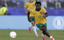 SAN FRANCISCO BAY AREA, UNITED STATES - JUNE 25:  Nestory Irankunda of Australia  during the  World Cup match between Paraguay  v Australia at the San Francisco Bay Area Stadium on June 25, 2026 in San Francisco Bay Area United States (Photo by Eric Verhoeven/Soccrates/Getty Images)