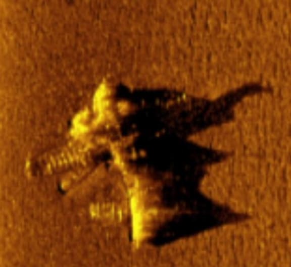 The wreckage was found on the ocean floor at a depth of 56 metres.