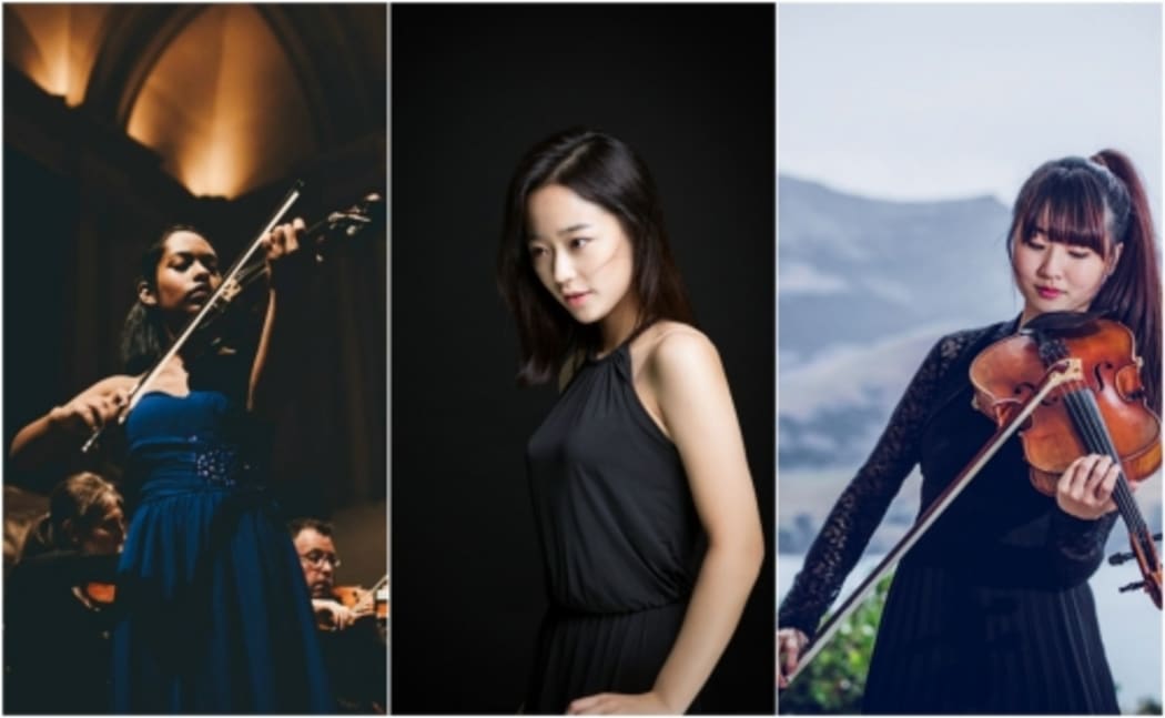 University of Auckland Autumn Graduation Gala Concerto Competition finalists (l-r) Joella Pinto, Sara Lee & Julie Park