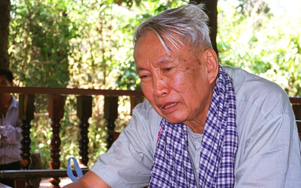 Pol Pot pictured in northern Cambodia in 1998.
