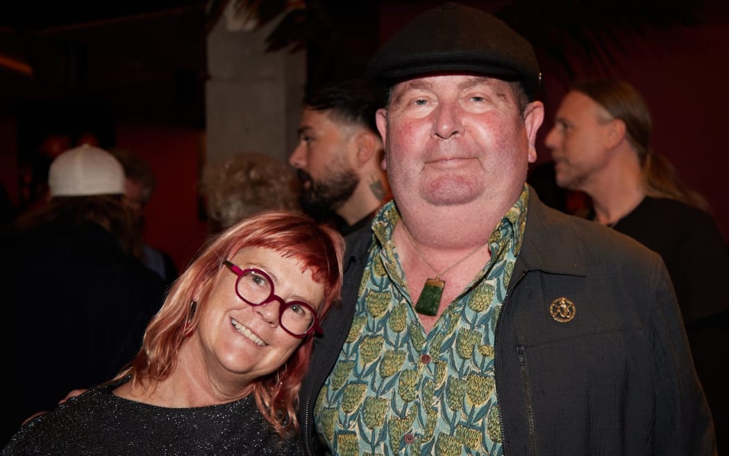 Paul Huggins - winner of Independent Spirit Aaward - with his partner.