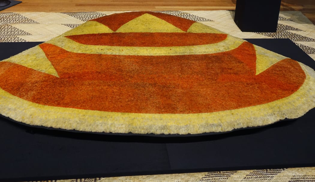The 'Ahu'ula or Hawaiian cloak.  (Gifted in Captain Cook in 1779.)