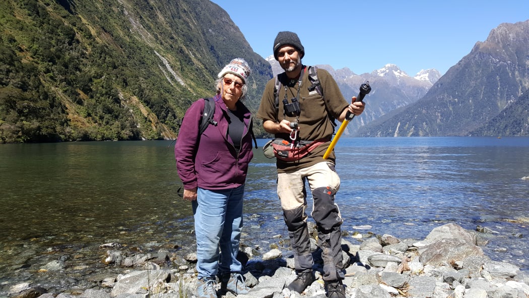 Kerry-Jayne Wilson and Thomas Mattern in Harrison Cove, Milford Sound.