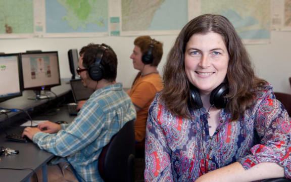 Professor Jennifer Hay with researchers at the New Zealand Institute of Language, Brain and Behaviour