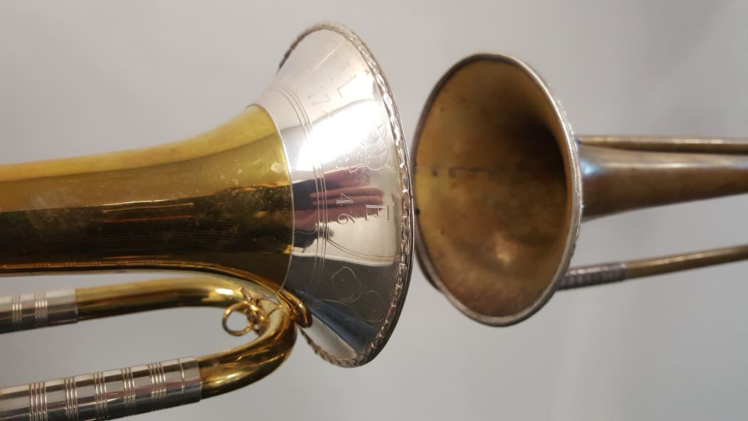 Natural trumpets with traditional engravings