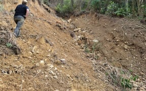 Flood damage to Jeff Rooney's property in Lud Valley near Nelson