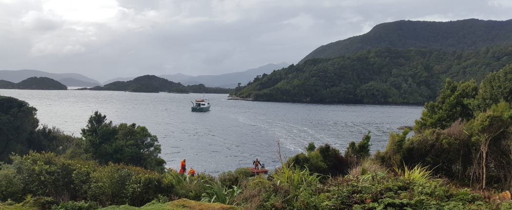 The sound of bird song from predator-free  islands in Fiordland carries across the water to boats such as DOCs 'Southern Winds', anchored in Dusky Sound.