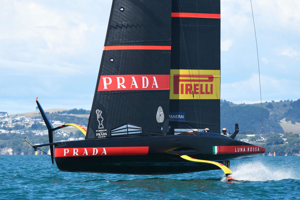 Emirates Team New Zealand v Luna Rossa Prada Pirelli. Race 3, Day 2 of the America's Cup presented by Prada. Auckland, New Zealand, Friday the 12th of March 2021. Â© Copyright photo: Chris Cameron / www.photosport.nz