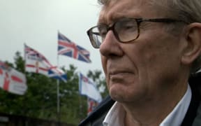 Peter Taylor at a loyalist rally in Northern Ireland.