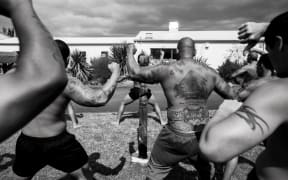 Inmates performing a haka at Hawke's Bay Prison