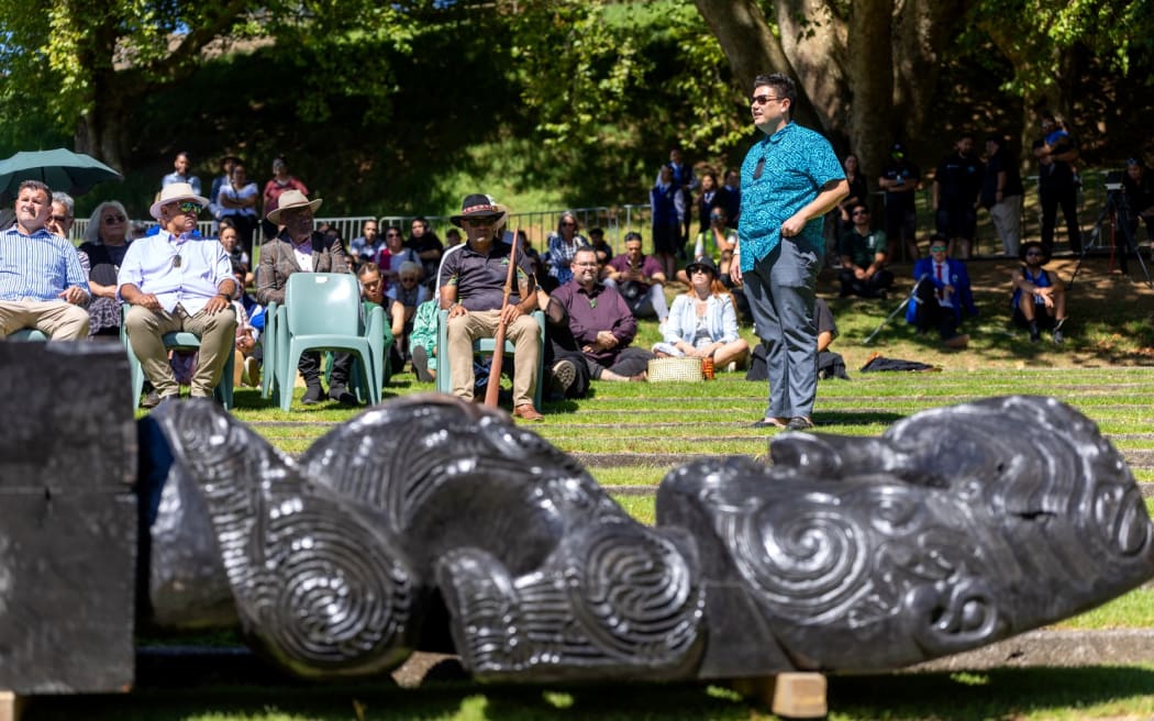 Te Matatini held at the Bowl of Brooklands in New Plymouth. Mahau Blessing Ceremony.