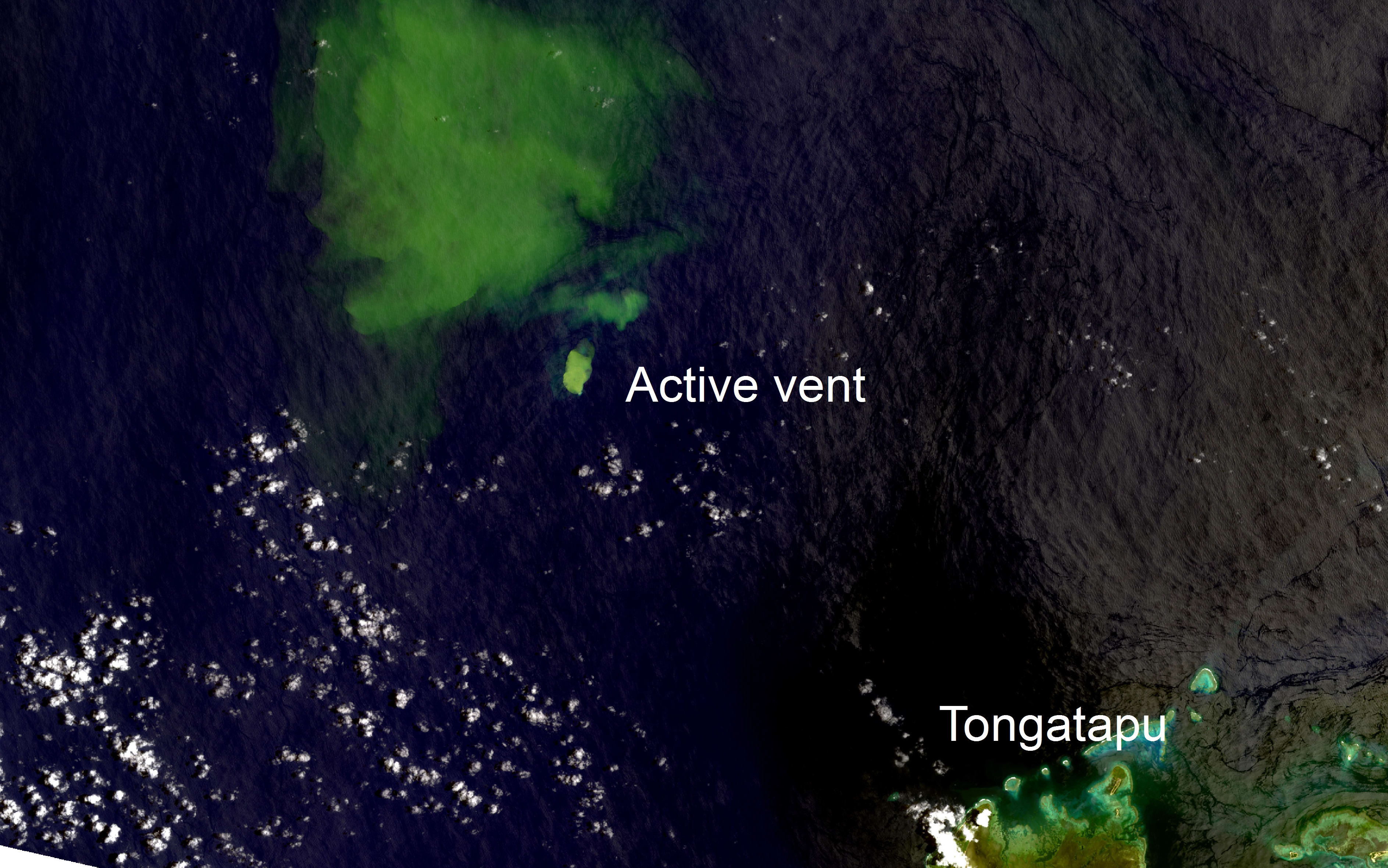 The underwater volcano has erupted near the main island of Tonga.