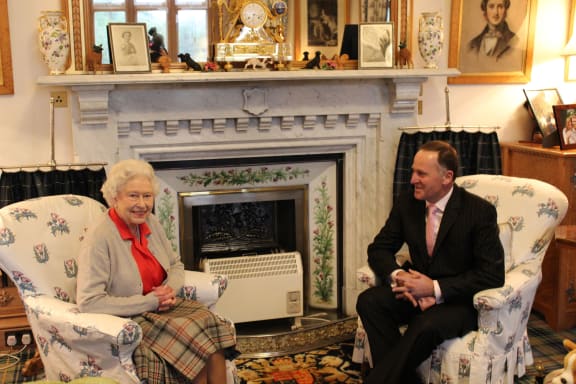 The Queen and John Key at Balmoral.
