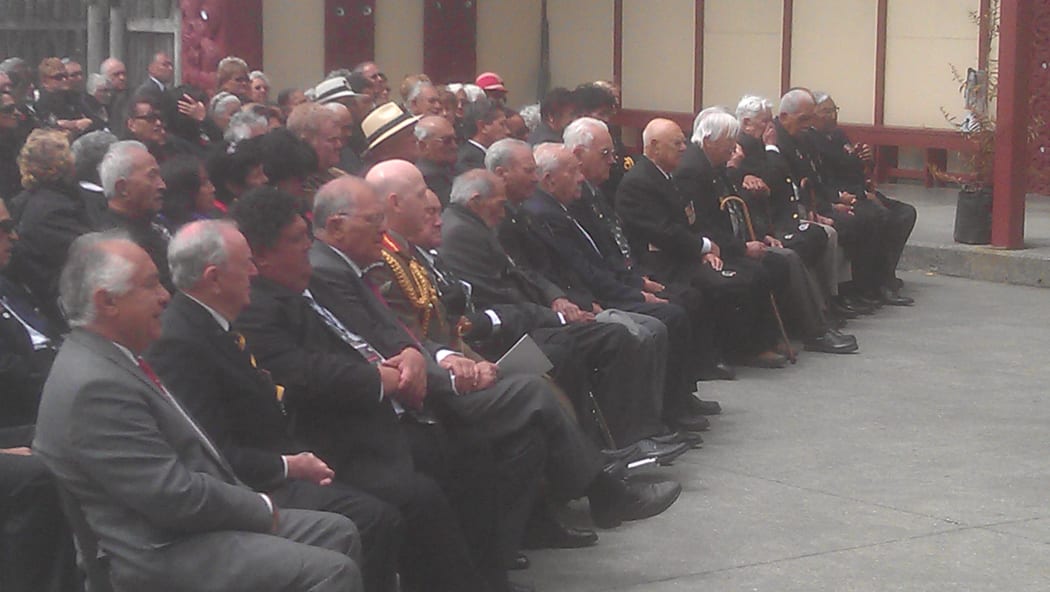 Maori Battalion survivors at Pipitea Marae  powhiri