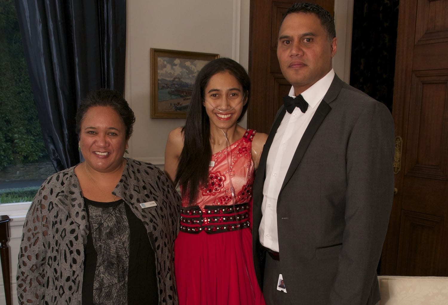 Camron Muriwai, right, Anna Sadlier, left, and their daughter Esther-Jordan