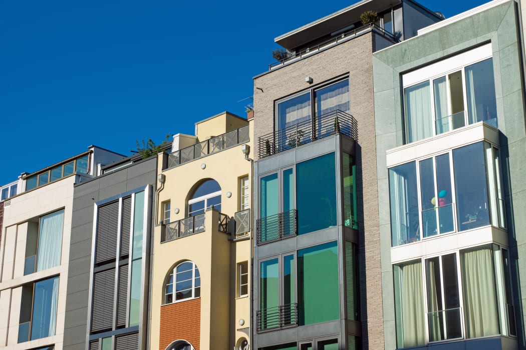 A line of townhouses in Berlin