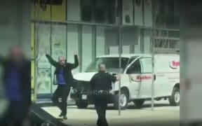 Alek Minassian being arrested.