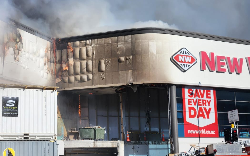 Fire at New World supermarket in Victoria Park, Auckland