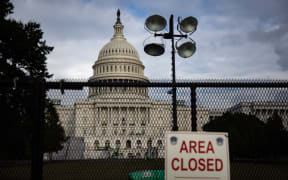 The US Capitol behind newly-erected high security fences ahead of the 'Justice for J6' rally.