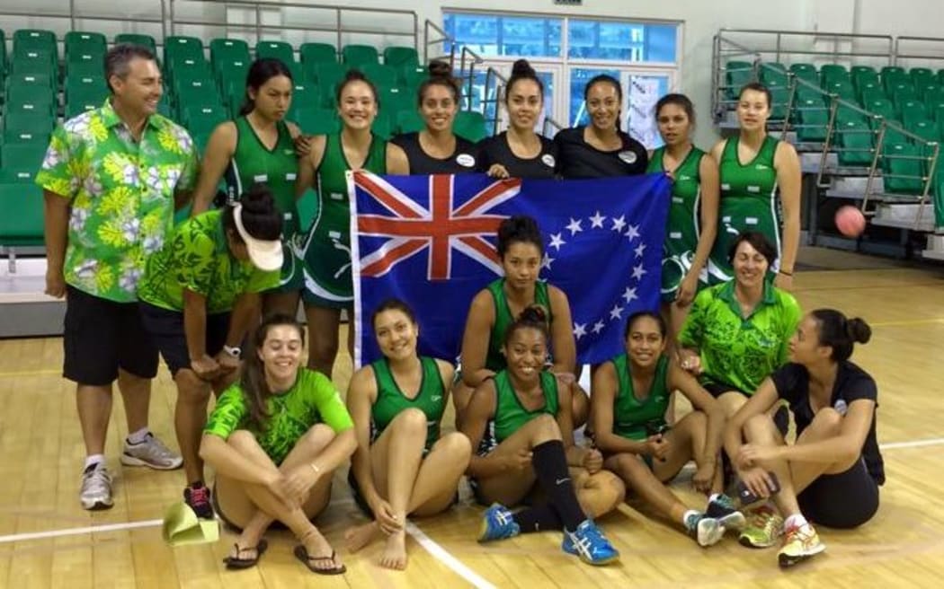 The Cook Islands squad pose after their two-match series with the NZ Development Team.