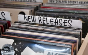 Vinyl in-store at Flying Out Records in Central Auckland.