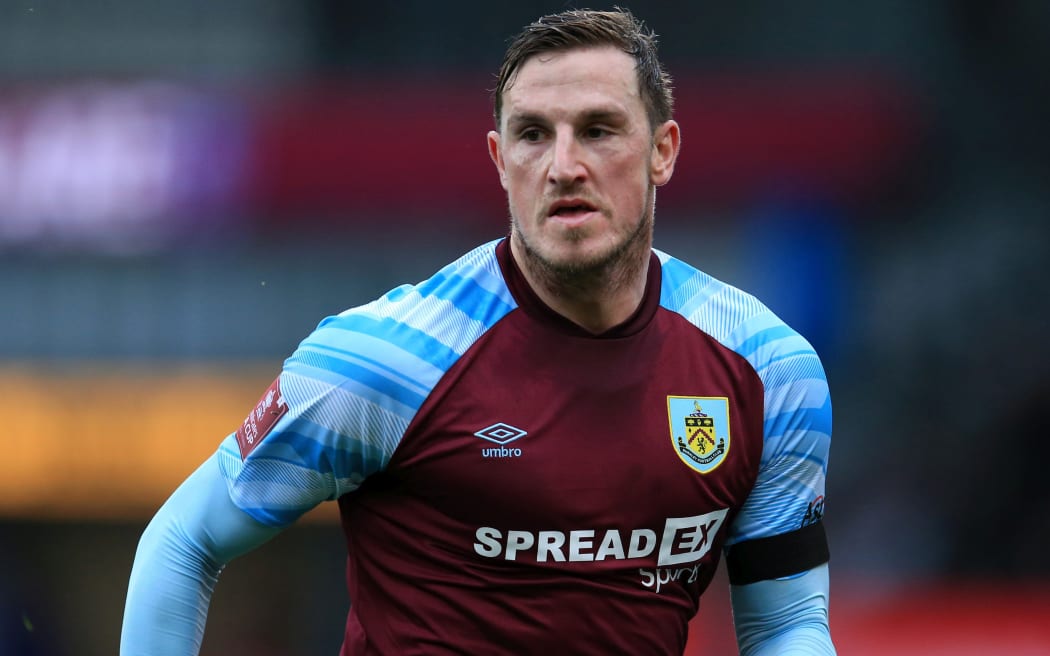 Chris Wood playing for Burnley.