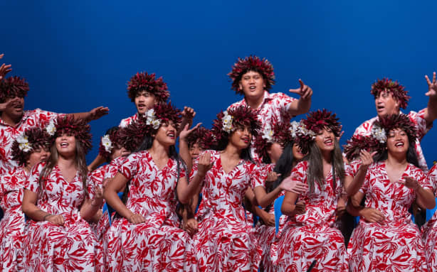 Performers enjoy the stage at Te Maeva Nui 2026.