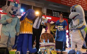 Minister for Education Mahendra Reddy and UNICEF Pacific Representative, Karen Allen at the book launch in Suva.