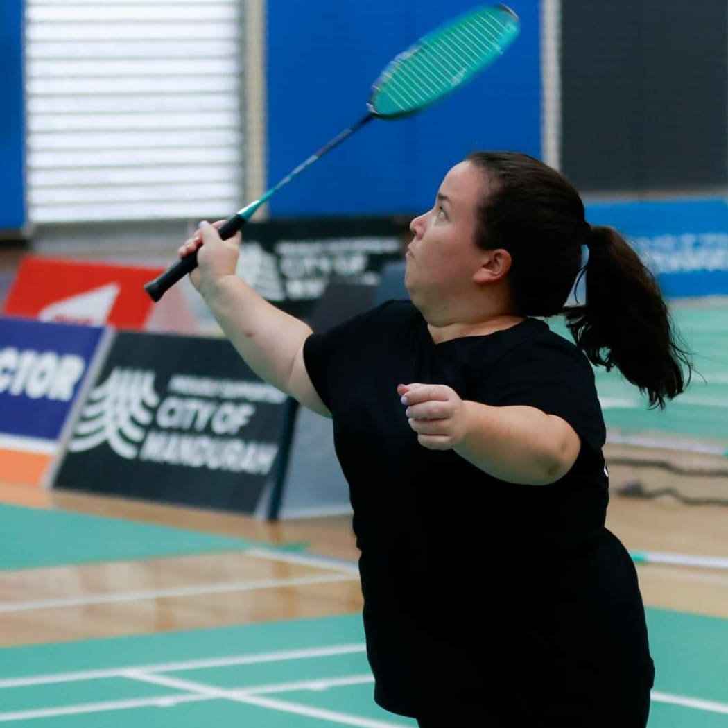 Amy Dunn plays badminton.