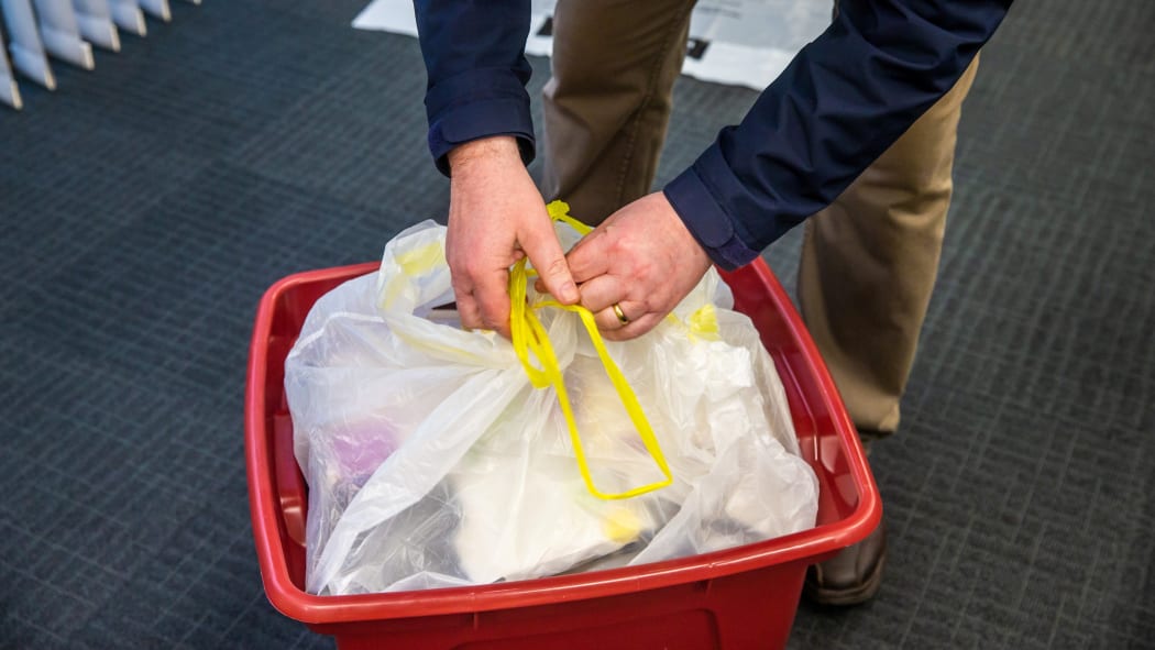 17082021 News Photo: Brya Ingram/STUFF
Council solid waste manager Alec McNeil

The Marlborough District Council wants to trial putting plastic liners in kerbside recycling crates (which can be tied up). The idea is to see if these stop rubbish being blown out by the wind.