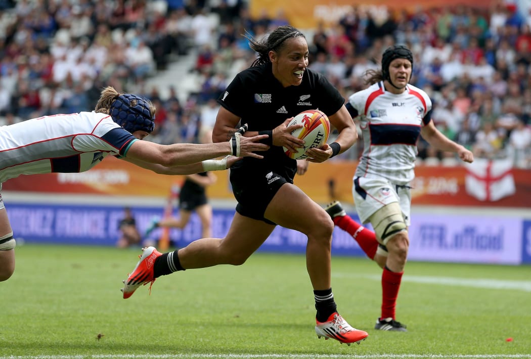 Honey Hireme at the 2014 Women's Rugby World Cup.