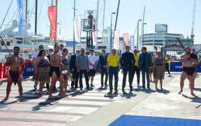 The opening ceremony for the Americas Cup World Series (ACWS), Viaduct Basin, Auckland, New Zealand, Tuesday 15 December 2020. Copyright photo: Chris Newey / www.photosport.nz