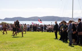 Members of parliament are welcomed on to the Waitangi Treaty grounds, Wednesday 5 February 2025.