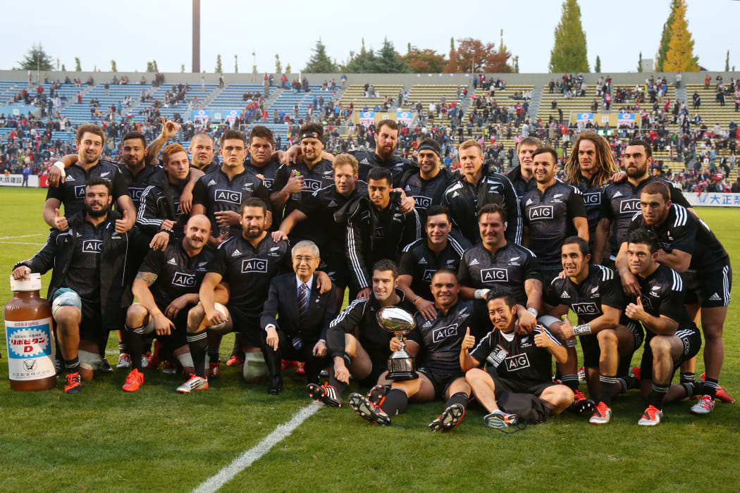 The Māori All Blacks at a friendly match in Tokyo Japan last year.