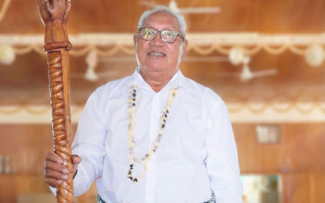 Faipule Kelihiano Kalolo after he was inaugurated as Ulu o Tokelau at the Lotala Meeting House, Atafu