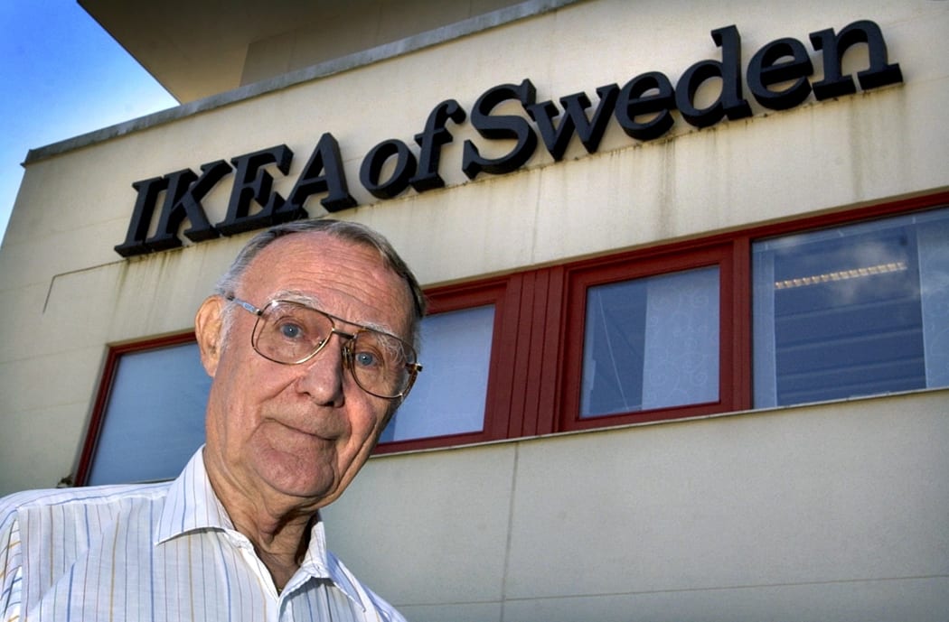 IKEA founder Ingvar Kamprad pictured at the company's head office in Almhult in 2002.