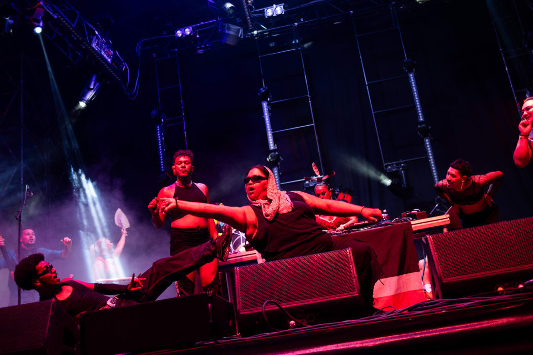 House of Coven performing on stage with Lady Shaka at Splore