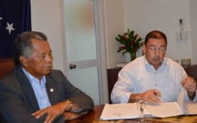 Cook Islands Prime Minister Henry Puna and his deputy Mark Brown.