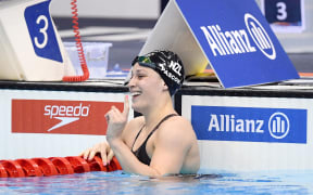 New Zealand's Sophie Pascoe wins the Womens 100m Freestyle S9 Disability at the World Para Swimming Championships, London, 9 September 2019.