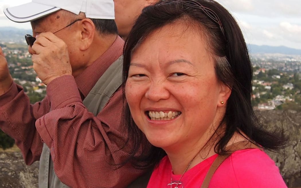 Cissy Chen with her father.