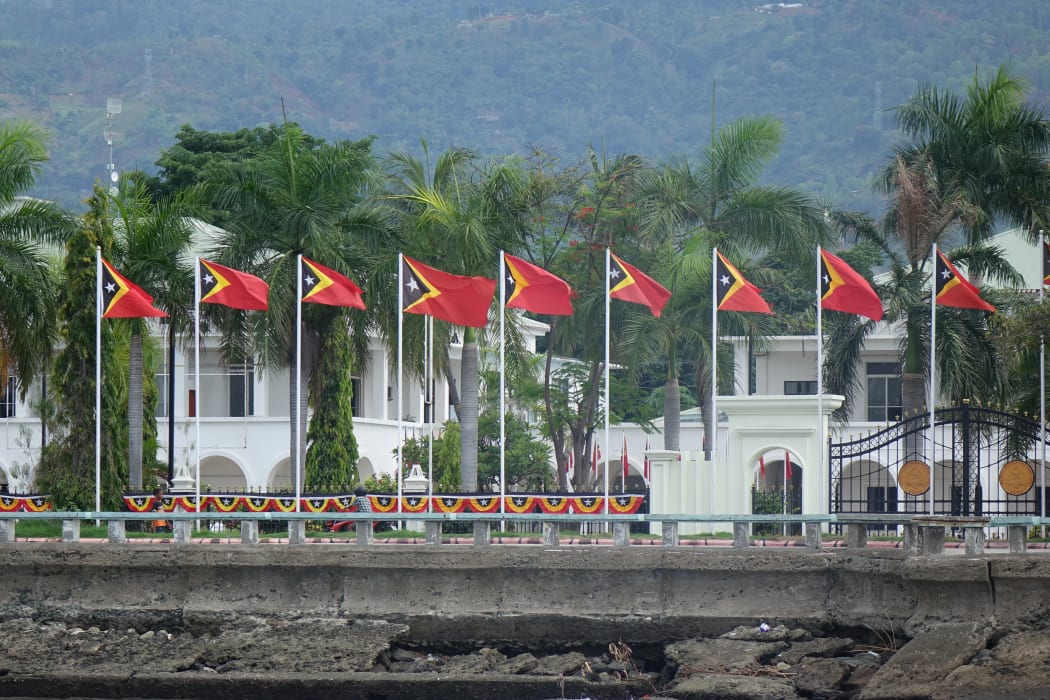 Timor Leste celebrates two independence days. Here flags fly to mark the 1975 proclamation of independence from Portugal. Indoenisa invaded nine days later.