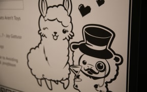 The mascots of Kiwicon 7: The grass mud horse and the sheep