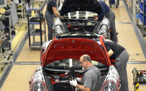 The production line at Porsche's Stuttgart factory.