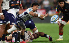 Melani Matavao of Moana Pasifika during the Super Rugby Pacific round 7 match between the Chiefs and Moana Pasifika at FMG Stadium in Hamilton, New Zealand on Saturday April 06, 2024. Copyright photo: Aaron Gillions / www.photosport.nz