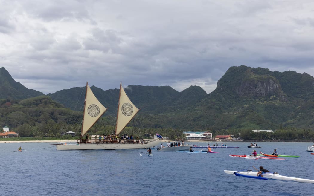 Paddlers, fishermen, sailors, surfers, and swimmers gathered at sea to protest against deep sea mining.
