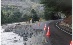 Motorists will have to pass through this drop out along the Mangahauini Gorge if travelling between Tokomaru Bay and Te Puia Springs. This area will be controlled by traffic lights.